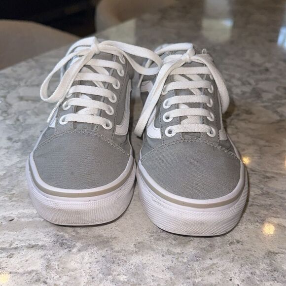 🩶 Vans Old Skool Canvas Sneakers Gray/White Women’s 5.5 / Men’s 4 - Picture 2 of 6